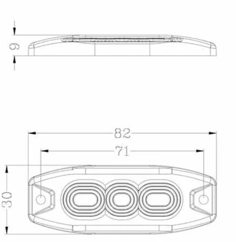 Ollson 3 LED Platte Flitser Amber