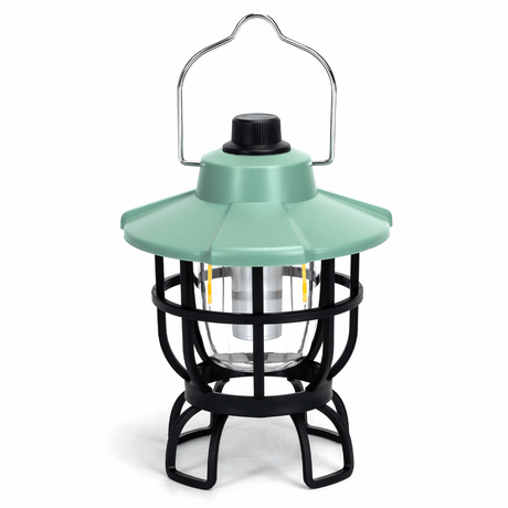 Aigostar oplaadbare LED campinglamp in groene kleur met handvat voor buitengebruik