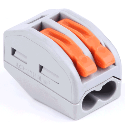 PCT lasklem 2 stuks, 2-voudige verbindingsklem 0.08-2.5mm², IP20 hersluitbaar