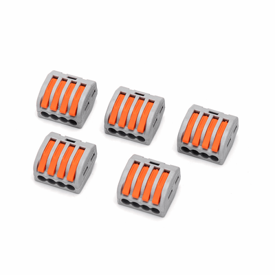 PCT-Verbindungsklemmen-Set, 5 Stück – 4-fache Verbindungsklemme 0,08–4 mm² | IP20, wiederverschließbar – LEDPLANET.NL