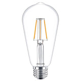Philips E27 LED-Filamentlampe – Transparent – ​​Warmweißes Licht – 4 W ersetzt 40 W