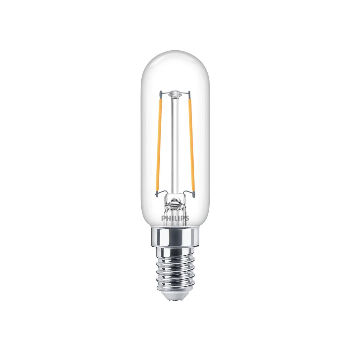 Philips LED-Röhrenlampe T25 mit kleiner E14-Fassung – 2 W (ersetzt 25 W) – Warmweiß