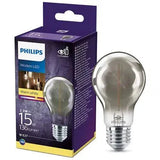 Philips LED-Glühlampe E27 mit Rauchglas – 2,3 W (ersetzt 11 W) – Warmweißes Licht