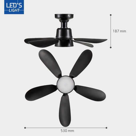 LED-Deckenleuchte mit Ventilator, 2200 Lumen, 25 W, Kaltweiß (4000 K), dimmbar, mit Fernbedienung