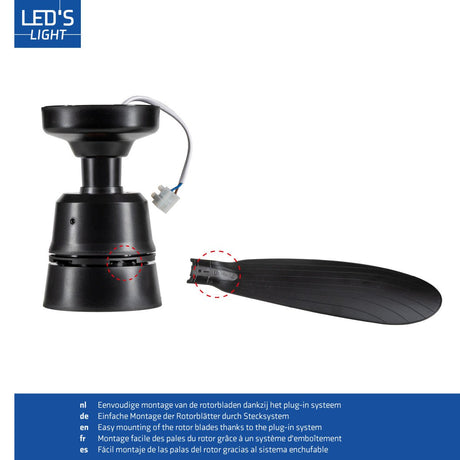 LED-Deckenleuchte mit Ventilator, 2200 Lumen, 25 W, Kaltweiß (4000 K), dimmbar, mit Fernbedienung