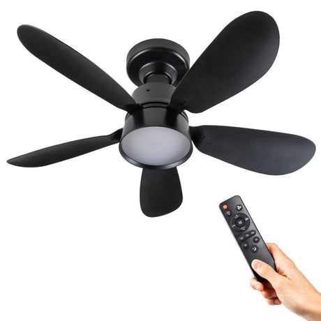 LED-Deckenleuchte mit Ventilator, 2200 Lumen, 25 W, Kaltweiß (4000 K), dimmbar, mit Fernbedienung