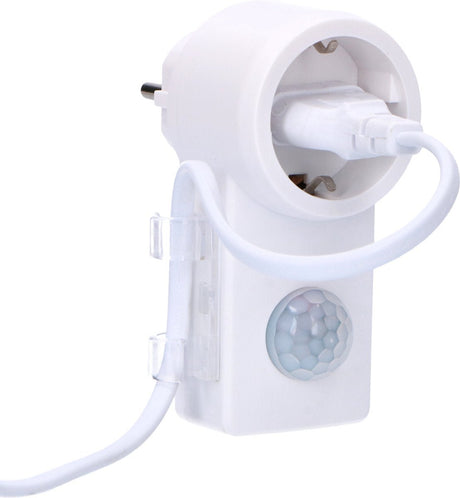 LED-Licht-Bewegungsmelder mit Steckdose – 10 Meter Reichweite – inkl. Tageslichtsensor