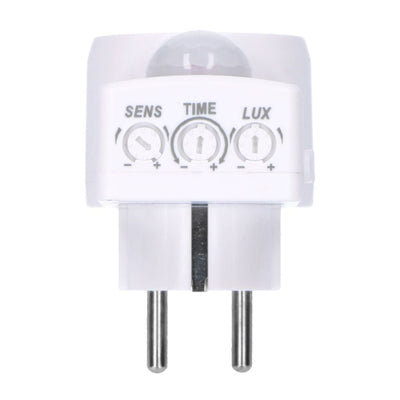 Sensor de movimiento enchufable LED's Light con toma de corriente - alcance de 10 metros - incluye sensor de luz diurna