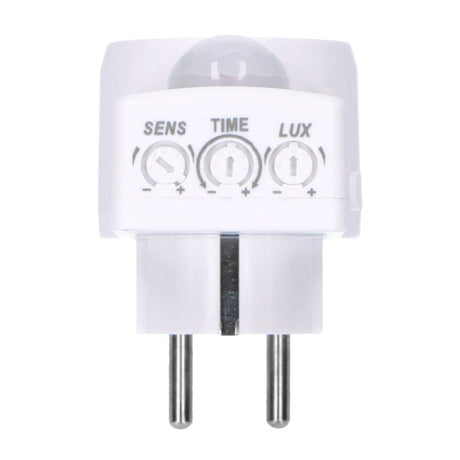 LED-Licht-Bewegungsmelder mit Steckdose – 10 Meter Reichweite – inkl. Tageslichtsensor