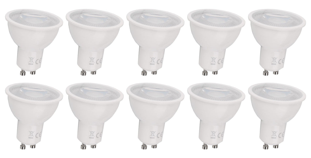 GU10 spot warm white dimmable - 10 pieces PAR16 bayonet lock | LED 6W ~ 510Lm = 42W halogen light 120° - 2700K 230V