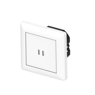 Podtynkowe gniazdo ścienne USB-C – 2 porty USB-C – szybkie ładowanie 65W – laptop i telefon – białe