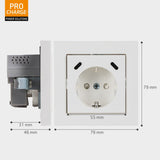 ProCharge USB-C Wall Socket - 2 USB-C Ports - 25W - White