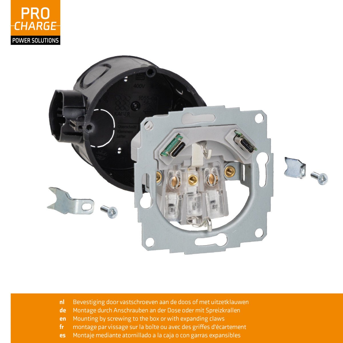 ProCharge USB-C Wall Socket - 2 USB-C Ports - 25W - White