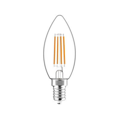 LED-Filamentkerzenlampe E14, dimmbar, 470 Lumen, 4,5 W, warmweiß (2700 K), Klarglas