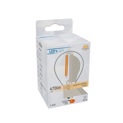 Dimmbare LED-Lampe E14 – Dimmbares warmweißes Licht – 470 lm
