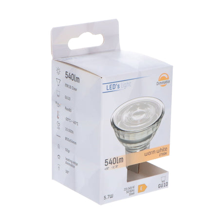 LED Spot GU10 Dimbaar 610 lumen - 5.7W - 2700K - 36° - MR16
