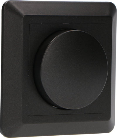 LED Dimmer Universeel Zwart - 3-250W - Fase Aansnijding en Afsnijding - Compleet met Afdekraam