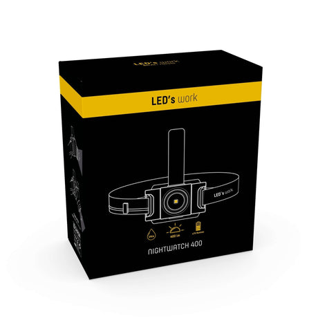 Linterna frontal LED blanco frío 5000 K regulable - 400 lúmenes - IP44 estanca - Función de zoom