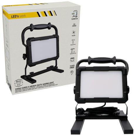 Professionelle LED-Bauleuchte 100 W – Im harten Einsatz getestet – 5 Meter Kabel – 9000 Lumen – IP65