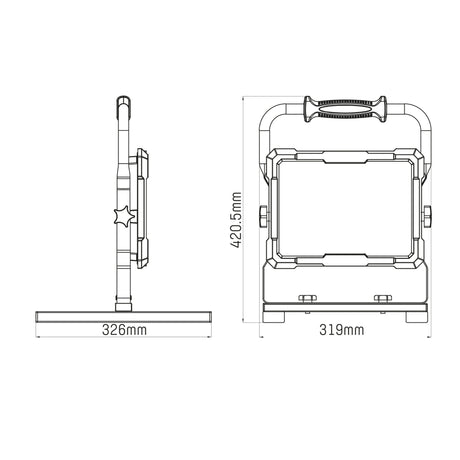 LED's Work Professional LED Construction Lamp 13000 - Rough Service Tested - 5-meter cord - 150W - IP65