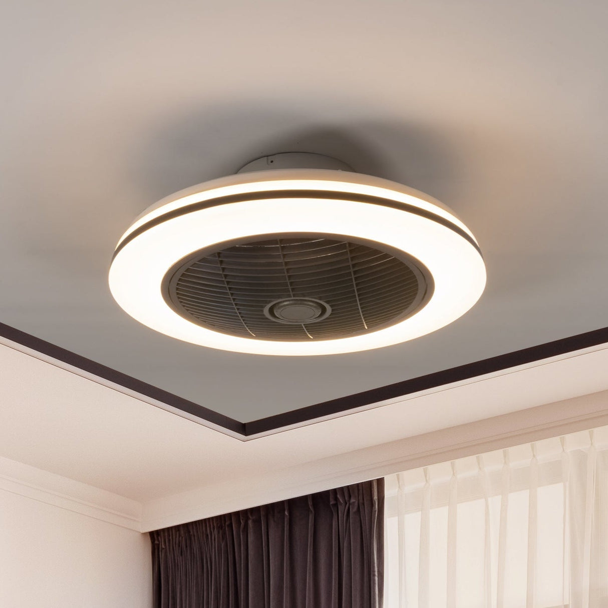Moderno 3D plafondventilator met verlichting 50cm – Dimmen en lichtkleur instellen via afstandsbediening – Met zomer- en winterstand en timerfunctie