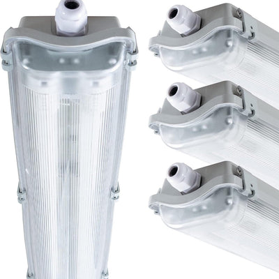 Feuchtigkeitsbeständige LED-Leuchte, 5760 Lumen, 48 W, Tageslichtweiß (6500 K), 150 cm, Schutzart IP65, 4 Stück