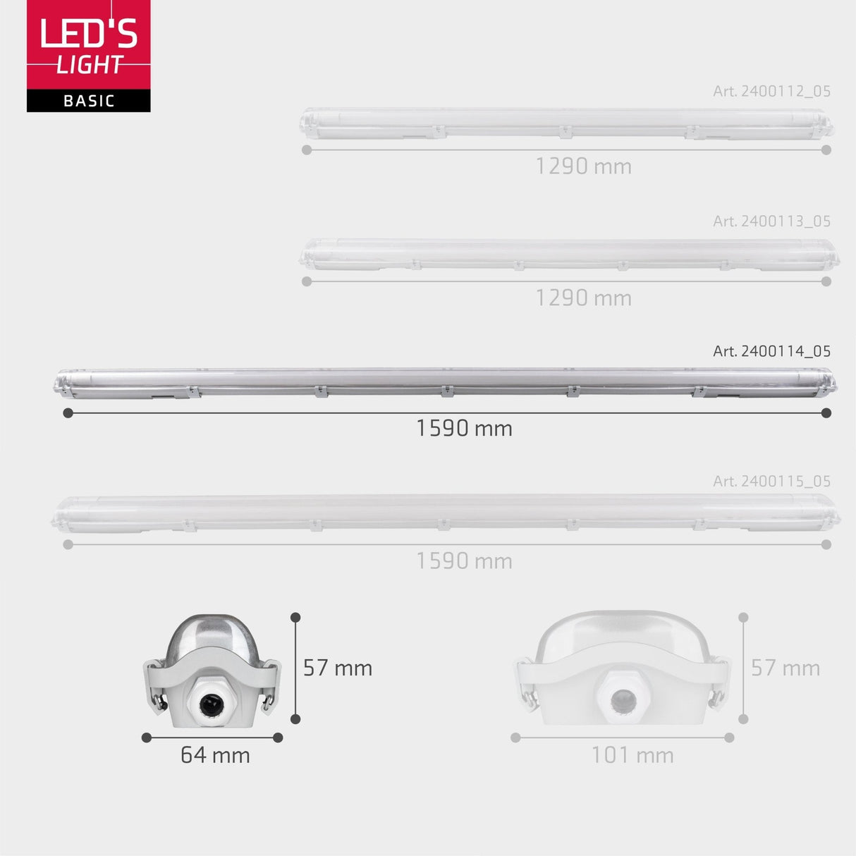 Proventa LED TL 8 armaturen met lampen 150 cm - Koud wit licht 6500 K - Waterdicht - Voordeelverpakking - 8 stuks