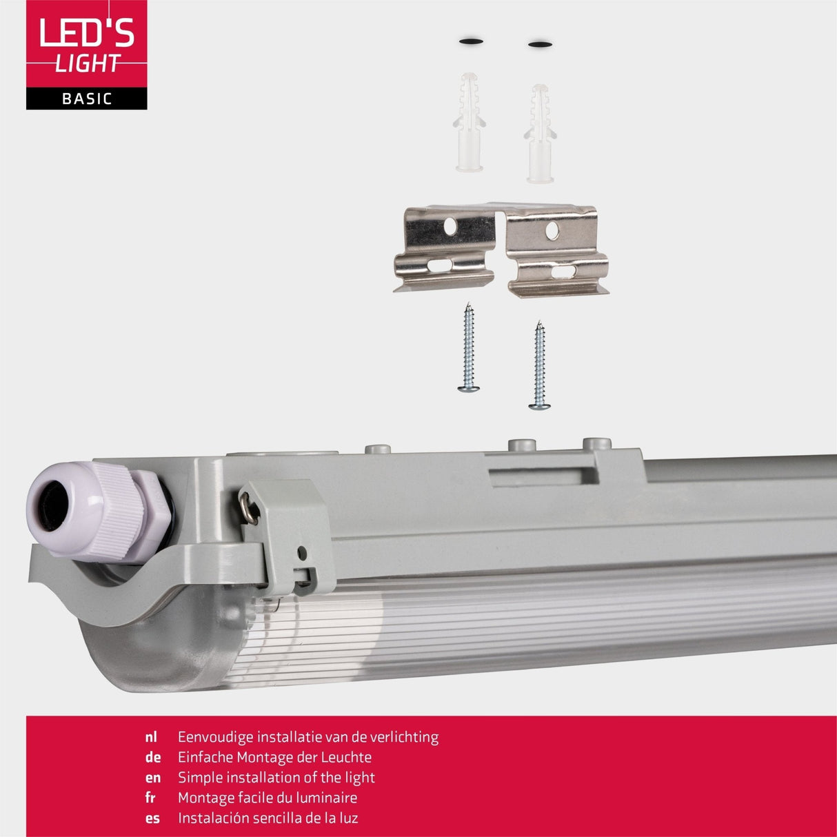 Proventa LED TL armaturen met lampen 120 cm - Koud wit licht 6500 K - Waterdicht - Complete set - 4 stuks