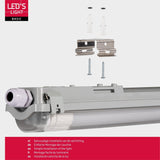 Proventa LED TL armaturen met lampen 120 cm - Koud wit licht 6500 K - Waterdicht - Complete set - 4 stuks