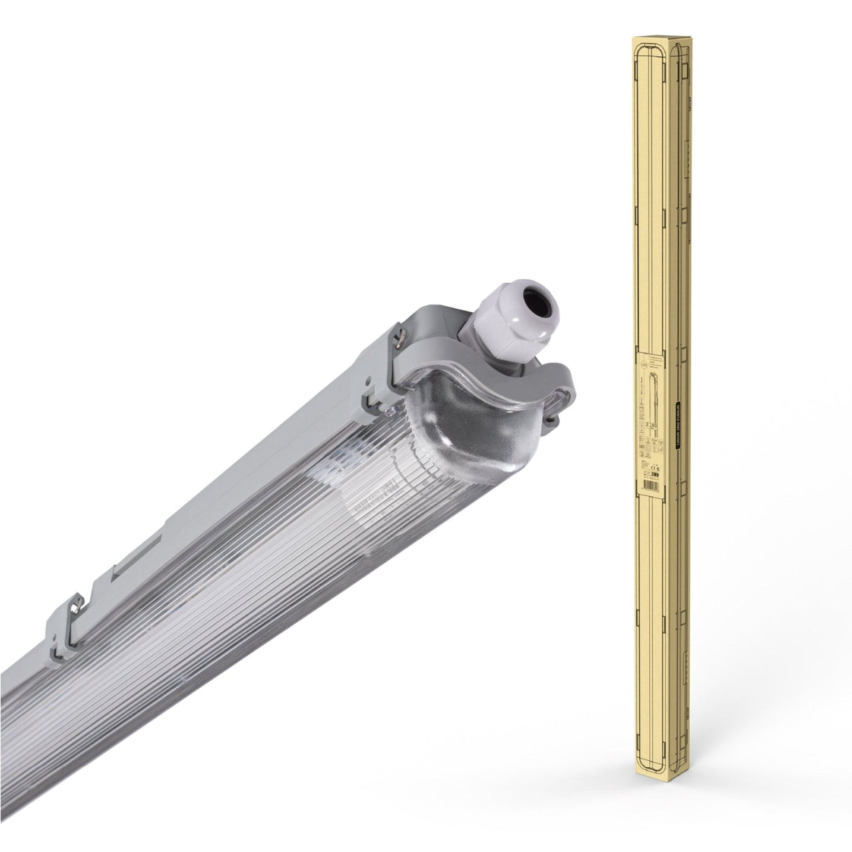 Proventa LED TL armaturen met lampen 120 cm - Koud wit licht 6500 K - Waterdicht - Complete set - 4 stuks