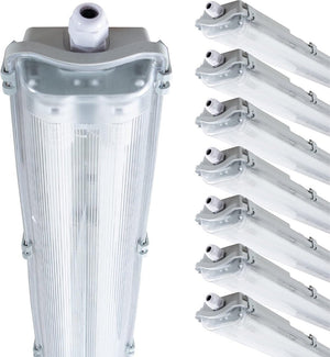 LED Moisture-resistant luminaire 5760 lumens - 48W - Daylight white 6500K - 150cm - IP65 - pack of 8