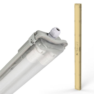 Proventa LED TL Doppelleuchte mit 2 Röhren 150 cm - Kaltweißes Licht 6500 K - Wasserdicht - Komplettset