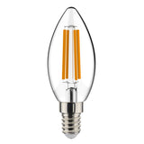 LED-Kerzenlampe E14, warmweiß (2700 K), 2,5 W, 250 Lumen, Glühfaden, Klarglas