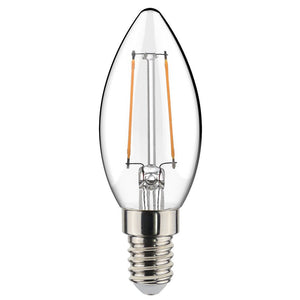 LED kaarslamp E14 warmwit 2700K - 2.5W 250 lumen - filament helder glas