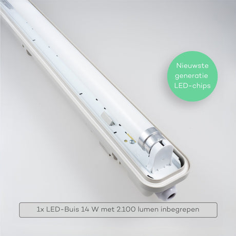 LED-Leuchte TL, 120 cm, 2160 Lumen, 18 W, Tageslichtweiß (6500 K), Schutzart IP65, wasserdicht, 120 lm/W