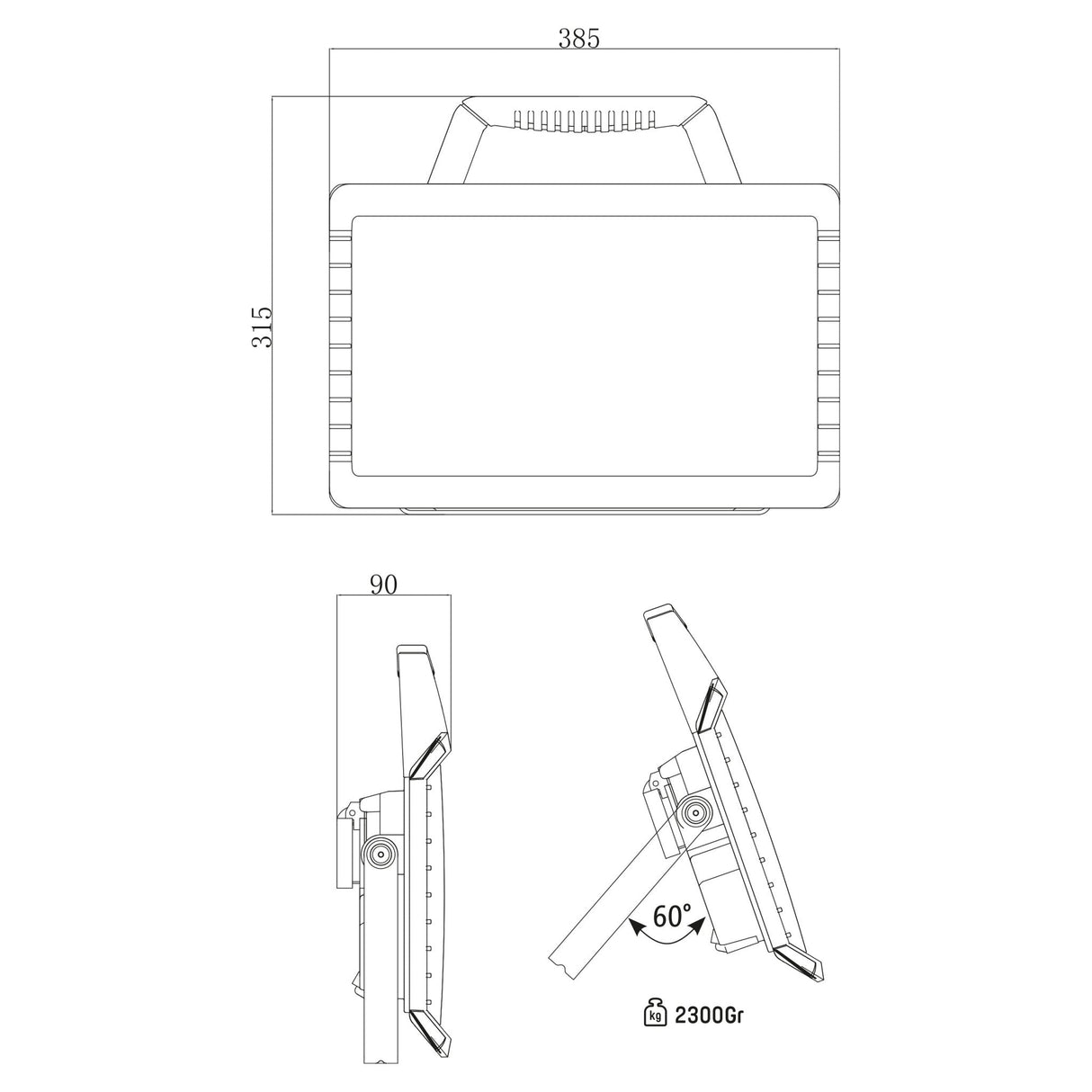 LED's Work Bouwlamp 5000 - 2 extra stopcontacten - 5 meter snoer - IP54 water- en stofbestendig