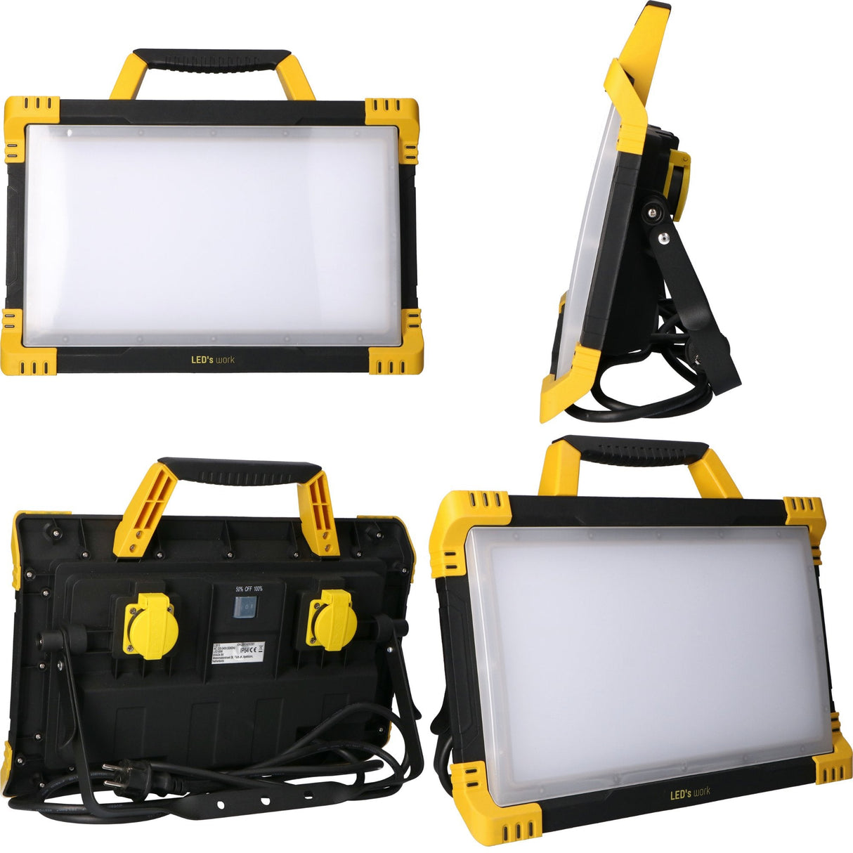 LED's Work Bouwlamp 9200 - 2 extra stopcontacten - 5 meter snoer - IP54 water- en stofbestendig