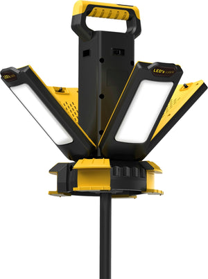 LED-Arbeitsleuchte 14000 Lumen - 120 W - Kaltweiß 4000 K - 4 Lichtpunkte - Dimmbar - Schutzart IP54