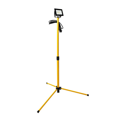 Faro da cantiere LED su treppiede - 1700 lumen - 20 W - Bianco freddo 4000 K - Regolabile fino a 120 cm - IP54 IK06