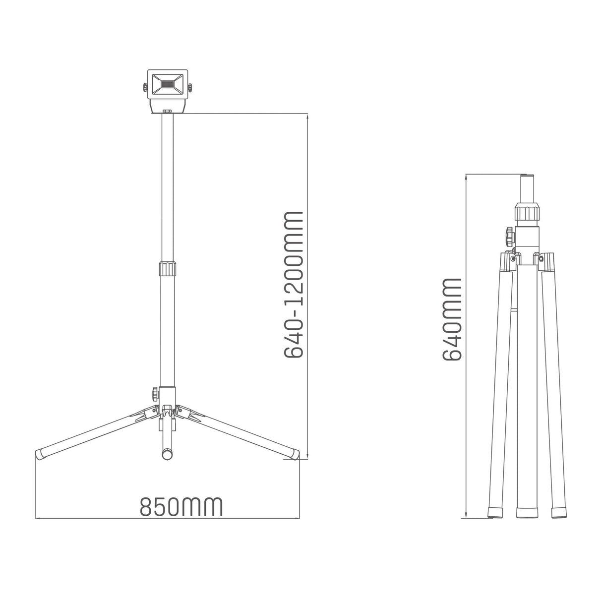 LED-Arbeitsleuchte mit Stativ, 4250 Lumen, 50 W, Kaltweiß (4000 K), Schutzart IP54, verstellbar bis 120 cm
