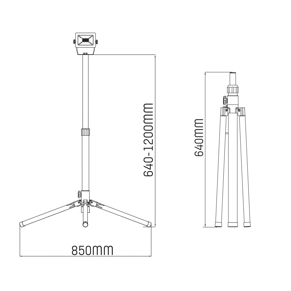 ProWork Tripod LED werklamp op statief - In hoogte verstelbaar - 1060 lm