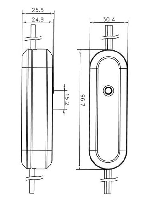 Schnurdimmer schwarz LED 1-50W | Druckregelung - Phasenabschaltung | 230V