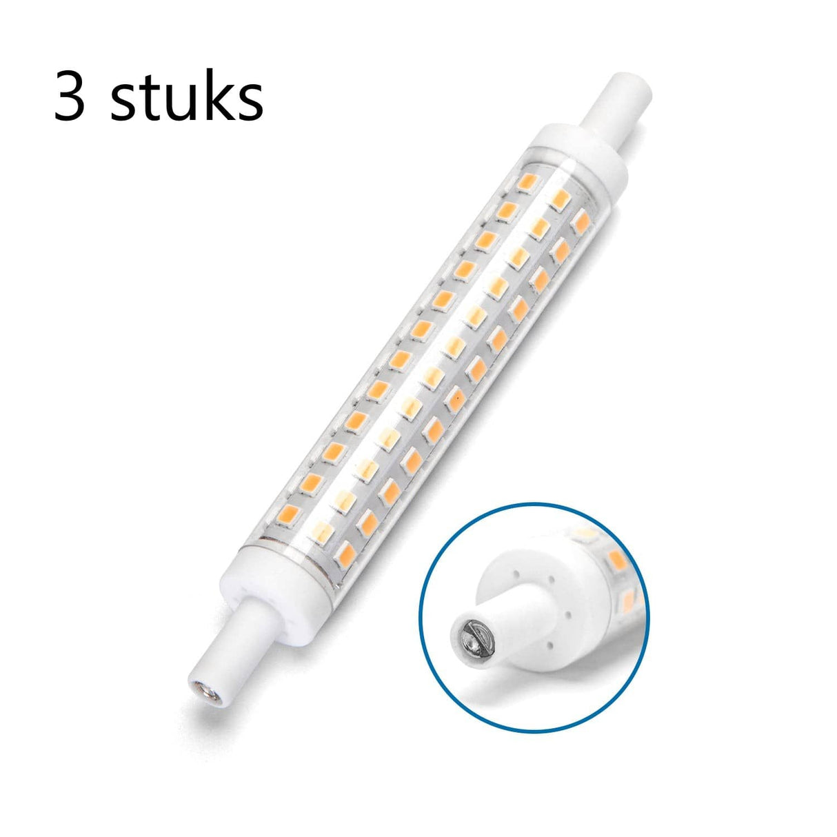 LED R7s staaflamp 118mm - 10W - 1000 lumen - Warmwit 2700K - Dimbaar - 3 stuks