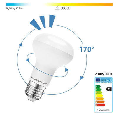 Reflektorlampe E27 | R80-Spiegellampe | LED 12 W = 66-W-Glühlampe – 900 Lumen | Warmweiß 3000 K – LEDPLANET.NL