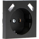 Reflex-Einsatzplatte für Wandsteckdose mit 2 USB-Anschlüssen – Schwarz