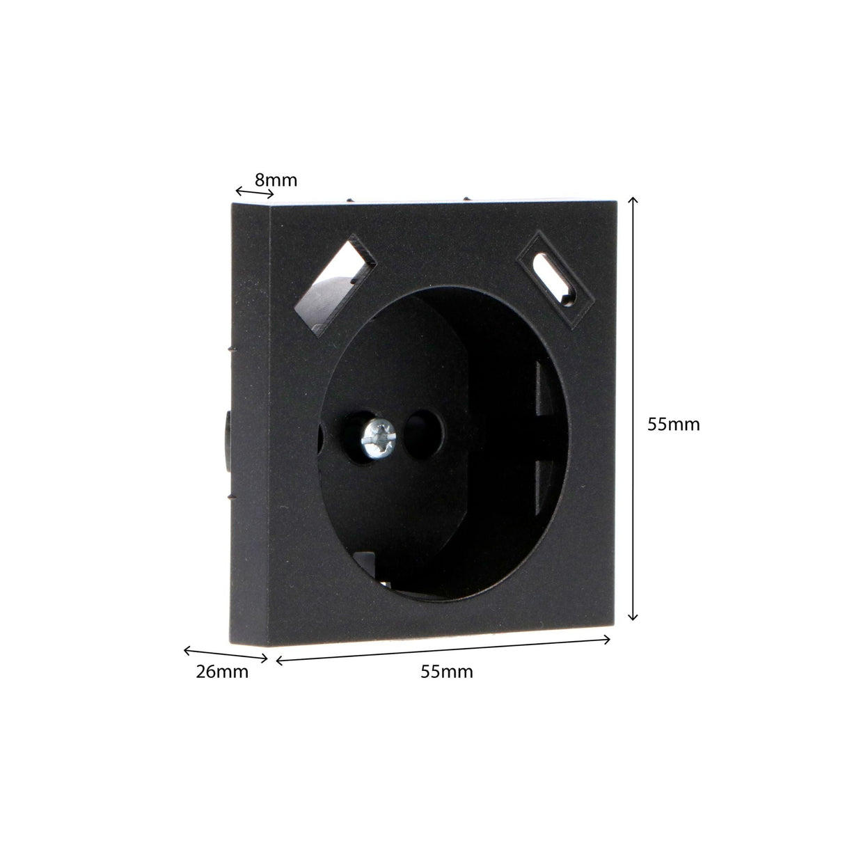 Reflex-Einsatzplatte für Wandsteckdose mit USB-C &amp; USB – Schwarz