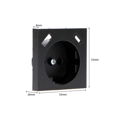 Plaque d’insertion Reflex pour prise murale avec USB-C et USB - Noir