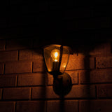 Retro LED Wandlamp met E27 fitting - Jesi - IP44 - Zwart