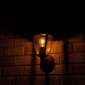 Retro LED-Wandleuchte mit E27-Fassung - Jesi - IP44 - Schwarz