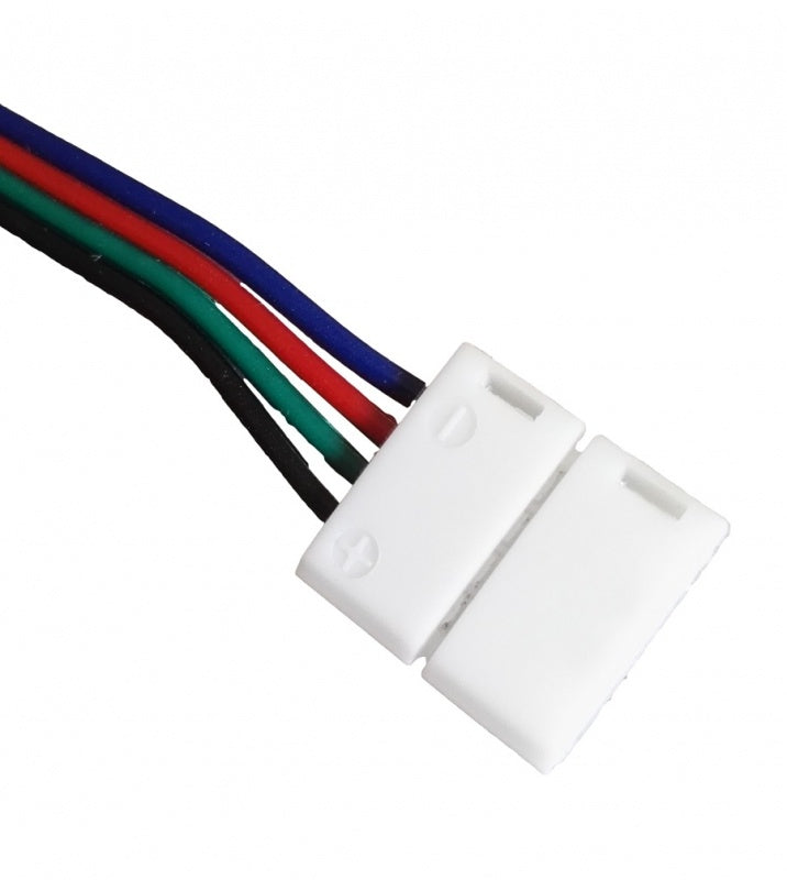 LEDstrip RGB | connector 10mm + draad | binnenshuis IP20 | 5-24V